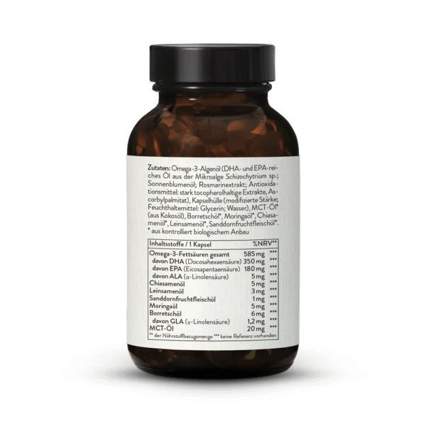 Sunday Natural Omega 3 Komplex vegan DHA EPA ALA GLA 640mg pro Kapsel - Image 2
