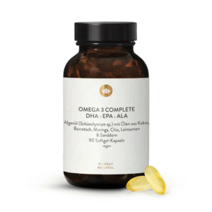 Sunday Natural Omega 3 Komplex vegan DHA EPA ALA GLA 640mg pro Kapsel