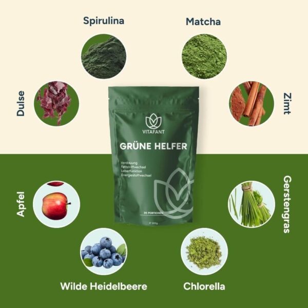 Vitafant Grüner Helfer Neu 200G Nahrungsergänzungsmittel - 30 Portionen - Image 2