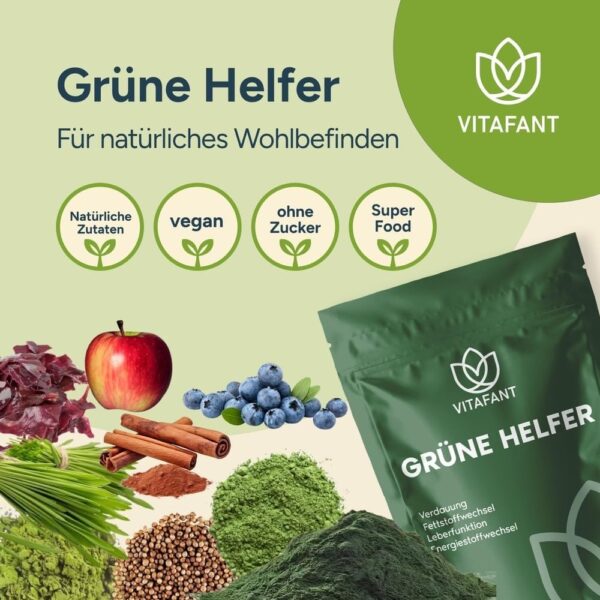 Vitafant Grüner Helfer Neu 200G Nahrungsergänzungsmittel - 30 Portionen - Image 8