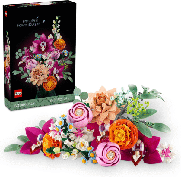 LEGO 10342 Botanicals Schöner Rosafarbener Blumenstrauß